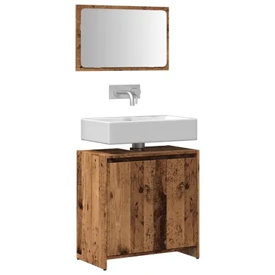 Gossi set mobilier de baie, 2 piese, lemn vechi, lemn prelucrat