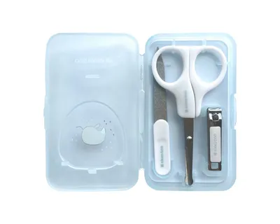 Set 3 piese pentru manichiura KikkaBoo Savanna Blue,include forfecuta,pila,unghiera si cutiuta depozitare