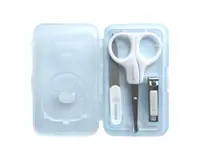 Set 3 piese pentru manichiura KikkaBoo Savanna Blue,include forfecuta,pila,unghiera si cutiuta depozitare