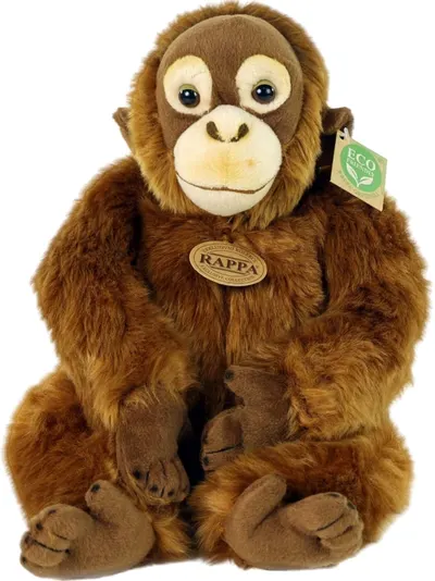 Jucărie de pluș Rappa Eco Friends - Orangutan, așezat, 27 cm