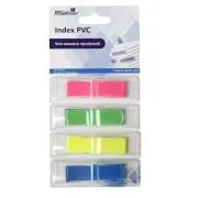 Notes adeziv index Office Cover SN5412, 100 coli, 12x45mm, PVC, 4 culori neon, PopUp