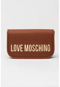 Geanta crossbody de piele ecologica cu clapa - Maro scortisoara