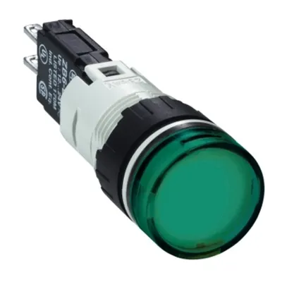 Lampa Pilot Rotunda Ø 16, Verde, Led Integral, 24 V, Conectori Faston