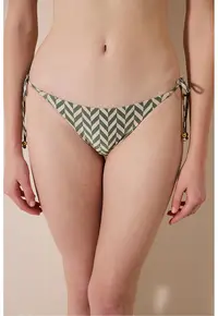 Slip cu model herringbone - Verde inchis/Bej