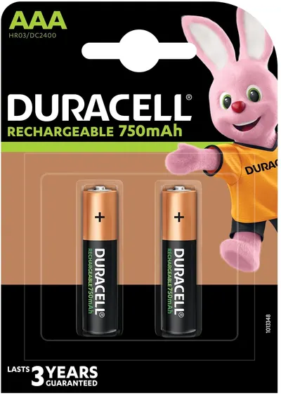 Baterii reîncărcabile Duracell - Rechargeable 750 mAh, AAA, 2 buc.