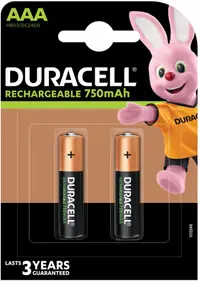 Baterii reîncărcabile Duracell - Rechargeable 750 mAh, AAA, 2 buc.