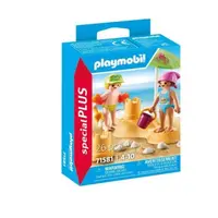 Playmobil - Figurine copii cu castel de nisip