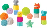 Set de jucării senzoriale moi pentru bebeluși Stackables - 20 piese