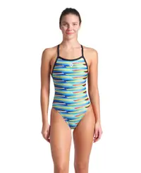 Costum de baie cu dungi Arena Racing Xcr