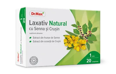 Dr. Max Laxativ Natural cu Senna si Crusin, 20 comprimate filmate