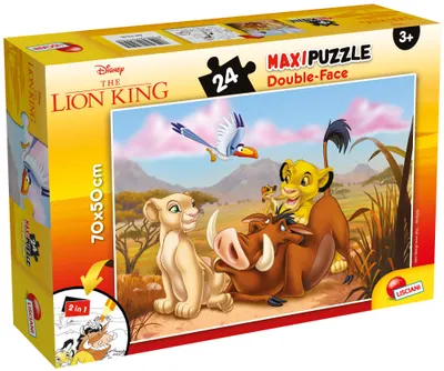 Puzzle cu două fețe Lisciani de colorat din 24 piese - Regele Leu