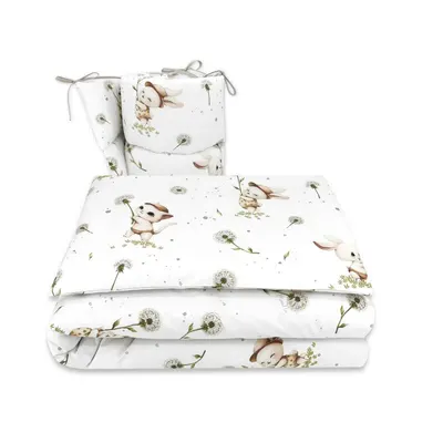 Lenjerie patut cu 3 piese, MimiNu, Pentru patut 120x60 cm, Cu protectie laterala, Din bumbac certificat Oeko Tex Standard 100, Cats