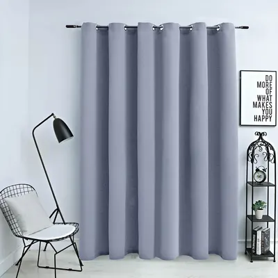 vidaXL Draperie opacă cu inele metalice, gri, 290 x 245 cm