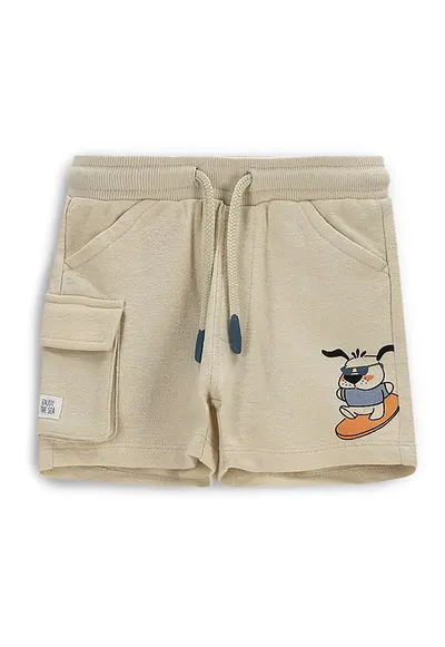 Pantaloni scurti sport baieti WC5120503HBN - Bumbac - Bej - Bej