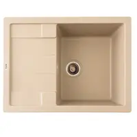 FCB-6449AS/1T, Chiuveta de bucatarie din granit cu o cuva si scurgator, seria ANILA, Sahara, 645x495x200 mm, FLOW