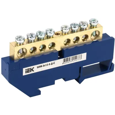 Neutral bus bar with DIN-Izolator SHNI-8x12-8-D-S