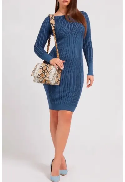 Rochie Dama - Cambrata - Albastru marina` - Albastru aquamarin