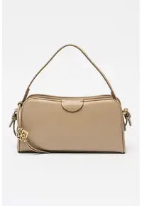 Geanta crossbody de piele ecologica cu bareta ajustabila - Maro taupe