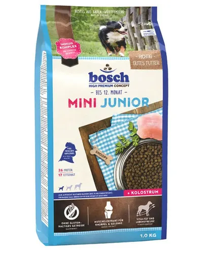 BOSCH Mini junior Hrana uscata pentru catei de talie mica, cu carne de pasare 1 kg