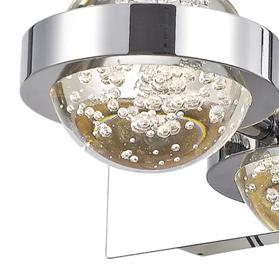 Aplica Livia LED Wall Light Polished Chrome & Glass Sphere