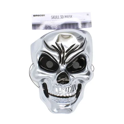 Mască pentru Halloween, Amscan, model craniu metalizat, one size