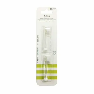 Set capete de schimb, BBluv, Pentru periuta electrica, Sonik, 0-18 luni, 2 bucati, Transparent