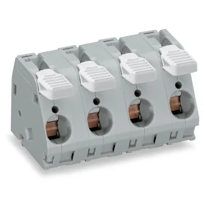 PCB terminal block; lever; 16 mm²; Pin spacing 15 mm; 2-pole; CAGE CLAMP®; 16,00 mm²; gray