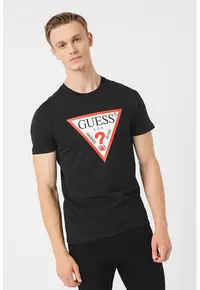 Tricou slim fit cu logo - Rosu/Alb/Negru