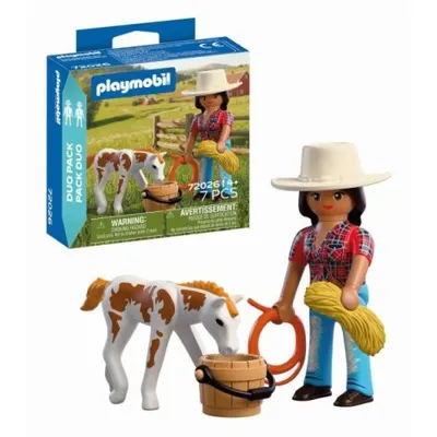 Playmobil - Set 2 figurine calareata si manz