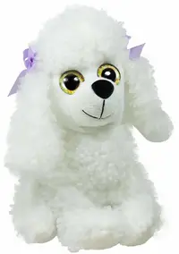 Jucărie de pluș Amek Toys - Poodle cu ochi mari, alb, 26 cm