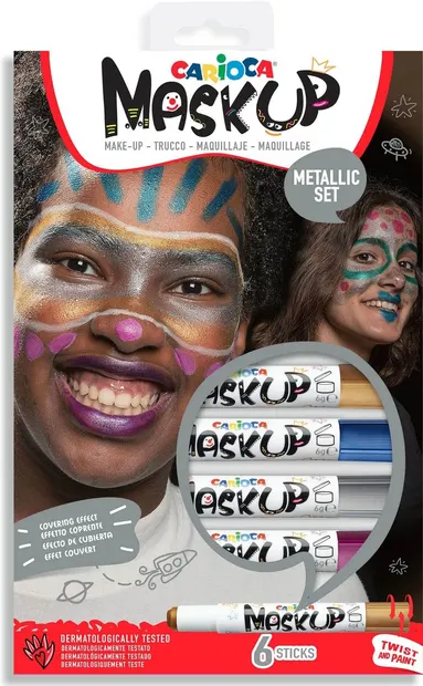 Carioci pictura pe față Carioca Mask up - Metalizat, 6 culori