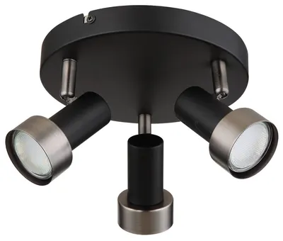 Spot Rabalux - Konrad 73013, IP20, GU10, 3 x 50W, 230V, negru mat