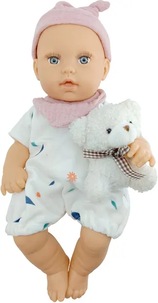 Păpuşă Moni Toys - Cu pălărie roz și accesorii, 30 cm