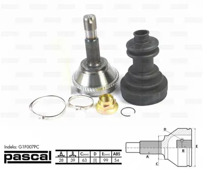 Cap planetara spre roata (28z 39z 63mm; ABS:54) CITROEN JUMPER; FIAT DUCATO; PEUGEOT BOXER 1.9D-2.8D dupa 1994