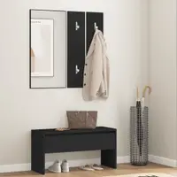 Gossi set de mobilier pentru hol, negru, lemn prelucrat