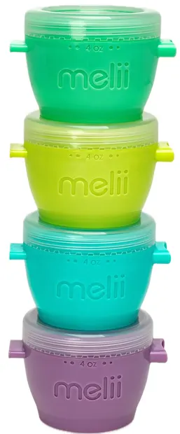 Set de boluri cu capac Melii - Multicolor, 177 ml, 4 buc