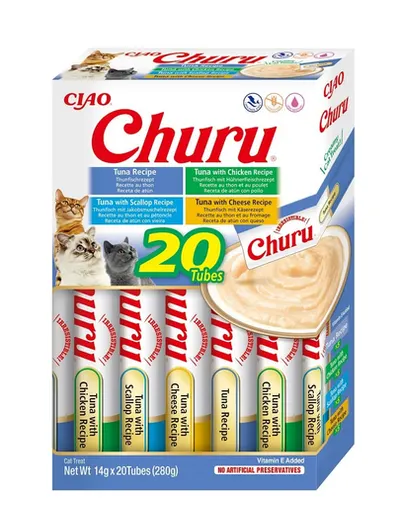 INABA Churu Variety Tuna recompense cu ton pentru pisici multibox 20x14 g (280 g)