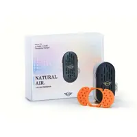 Odorizant original MINI - Natural Air - Starter Kit, finisaj negru-argintiu