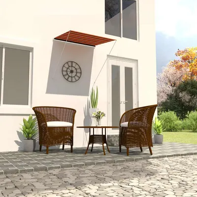 vidaXL Copertină retractabilă, portocaliu și maro, 150 x 150 cm