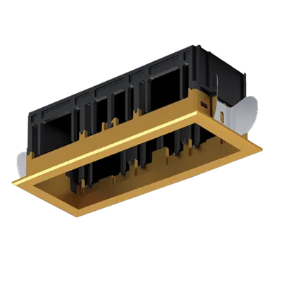 Modena 3 Module Recessed Box With Frame Brass