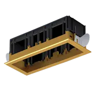 Modena 3 Module Recessed Box With Frame Brass