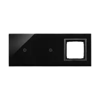 Panou Touch 3 module, module 1 si 2: comenzi touch, modul 3: 1 spatiu pentru modul antracit Simon 54, sticla neagra