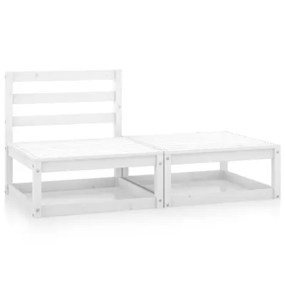 Gossi set mobilier de gradina, 2 piese, alb, lemn masiv de pin