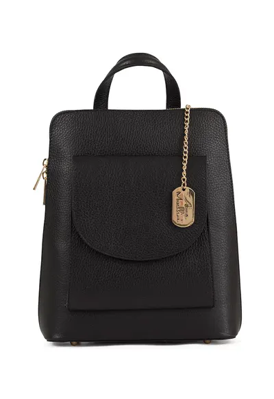 Rucsac de piele cu model convertibil - Negru