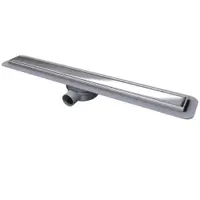Rigola dus faiantabila Kessel Linearis Compact, 75 cm, cu sifon integrat si capac otel inox