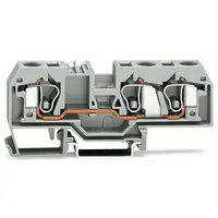 3-conductor through terminal block; 10 mm²; suitable for Ex e II applications; center marking; for DIN-rail 35 x 15 and 35 x 7.5; CAGE CLAMP®; 10,00 mm²; light gray