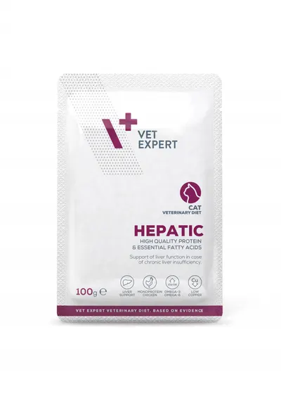 Hrana dietetica pentru pisici cu afectiuni hepatice Vet Expert Hepatic Cat, 100g