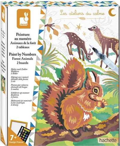 Coloreaza dupa numere Janod - Animale din padure