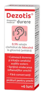 Picaturi pentru urechi cu Lidocaina 0.5% Dezotis, 7g, Zdrovit