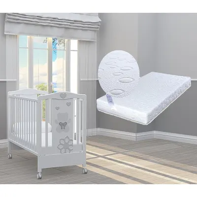 Pătuț Bambino Casa - Felice Grigio + cadou saltea Primavera Baby Luxe